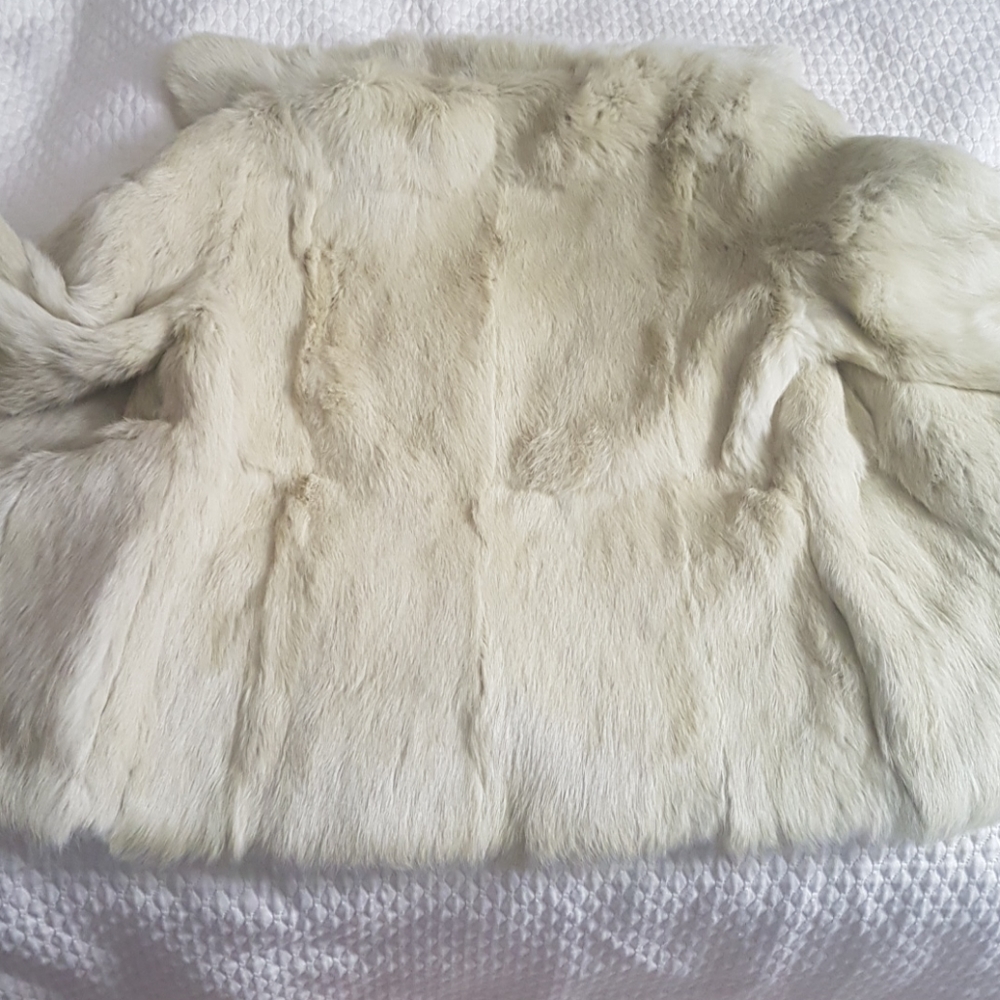 Lime green Rabbit fur coat - Picture 7 of 10